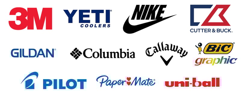 3M Yeti Nike Cutter & Buck Gildan Columbia Callaway BIC Graphic Pilot Paper Mate Uni-Ball 3M Yeti Nike Cutter & Buck Gildan Columbia Callaway BIC Graphic Pilot Paper Mate Uni-Ball